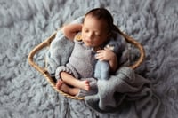 Image 2 of Newborn Knit Overalls / 3 colors