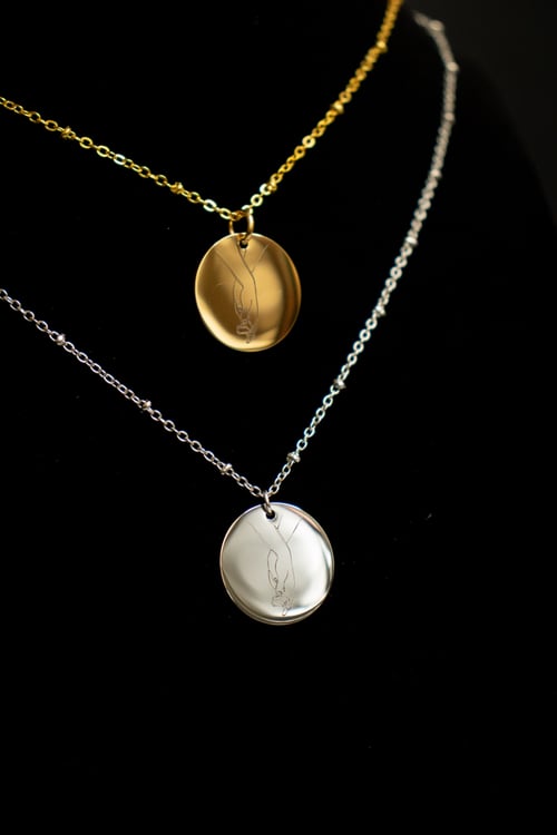 Image of Clasped Hands Necklace