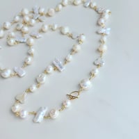 Image 3 of White Fresh Water Pearl Mix Necklace 