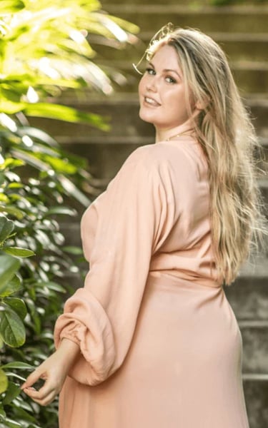 Image of Kristina Long Sleeve Midi Wrap Dress. Blush Pink. Dani Marie the Label 