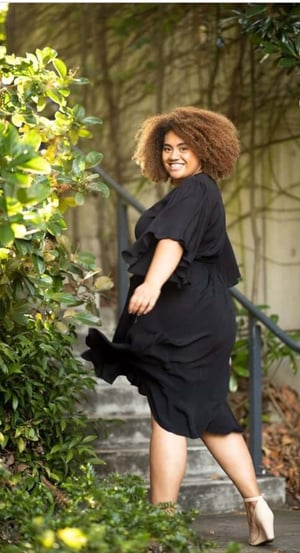 Image of Gabrielle Short Sleeve Wrap Midi Dress. Black. Dani Marie the Label.