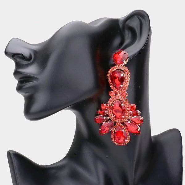 Image of RED CHANDELIER EARRINGS