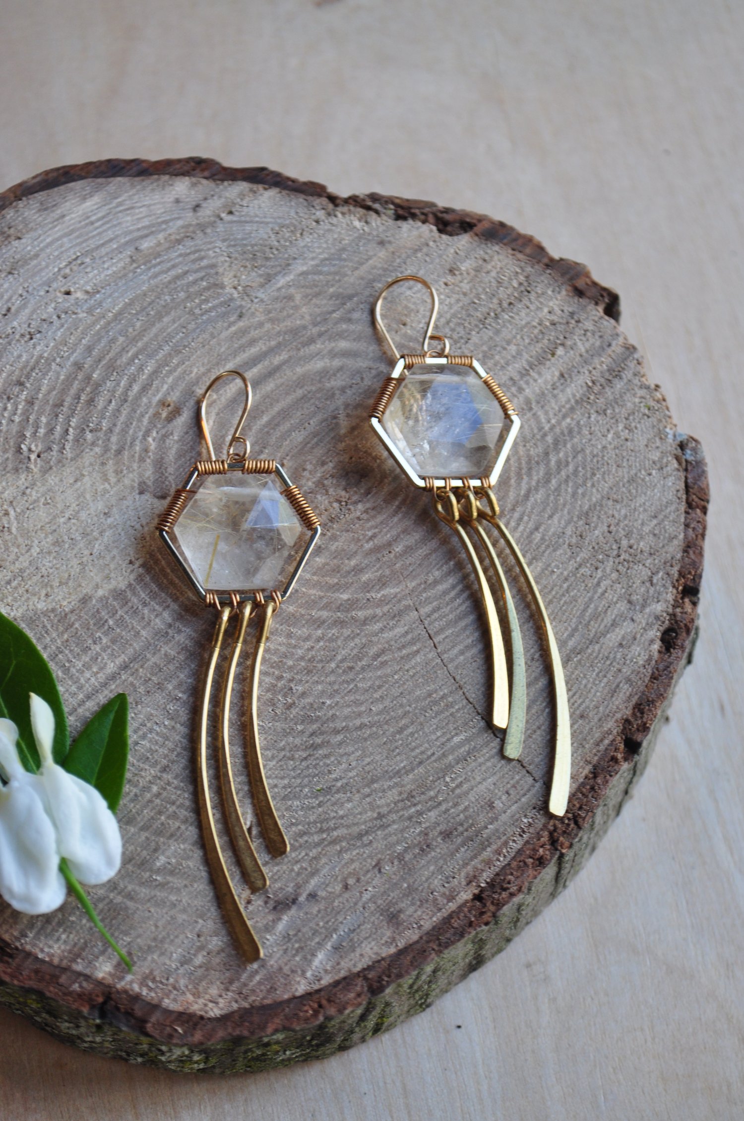 Image of The Beekeeper's Dangles in Golden Rutilated Quartz