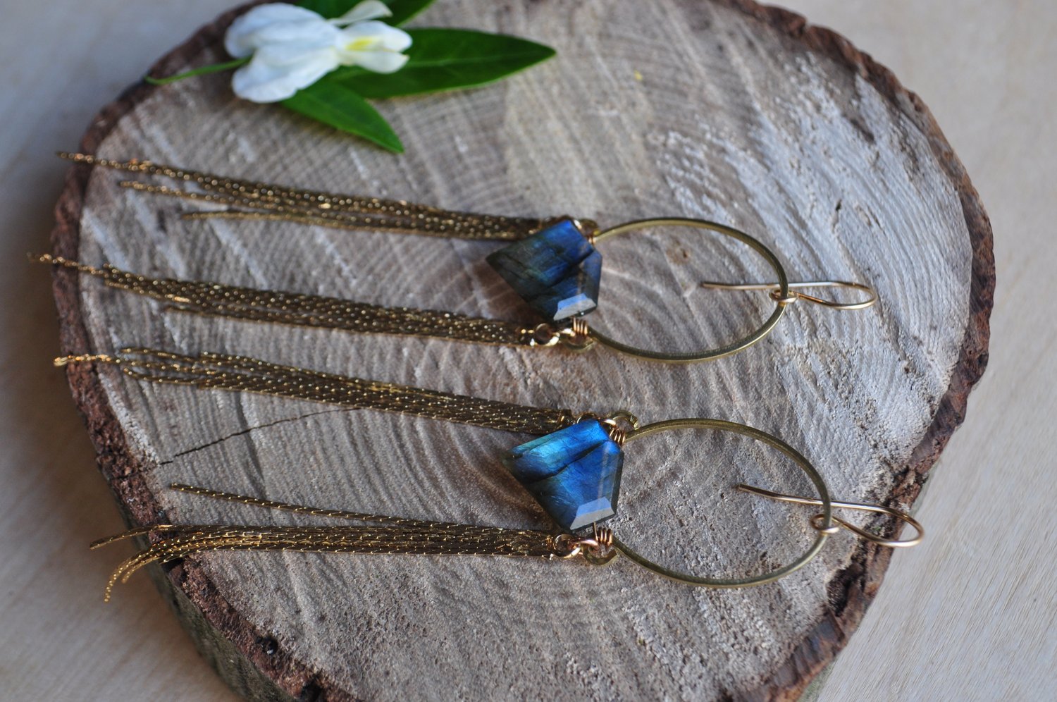 Image of Labradorite Drizzle Dangles - Blue Flash