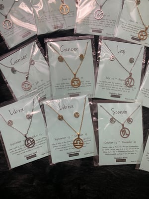 Image of Stainless Steel Zodiac Necklace Sets