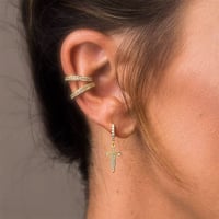 Image 2 of 👑The Armored Kingdom Dagger Hoop Earrings