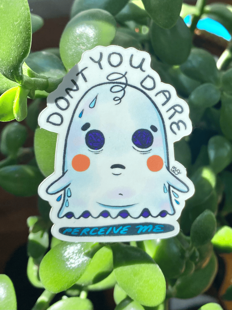 Socially anxious ghost — vinyl sticker