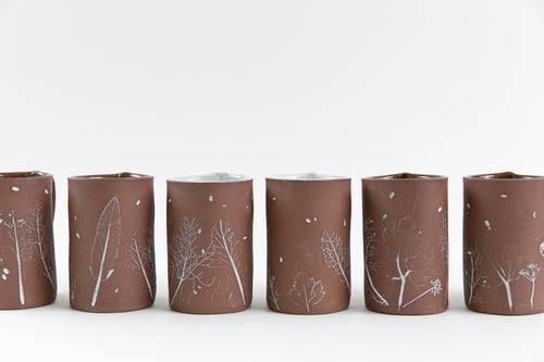 Image of Tall Garden Mugs - Brown Clay
