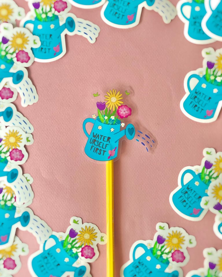 Water yourself first — vinyl sticker