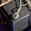 "Selene" Moon Pendant with Mystic Topaz - .925 Sterling Silver with Satalite Chain