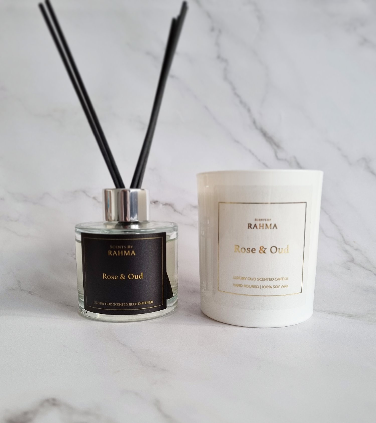 Image of Rose & Oud Candle and Reed Diffuser Gift Set