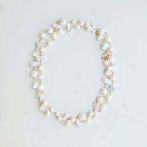 White Fresh Water Pearl Mix Necklace 