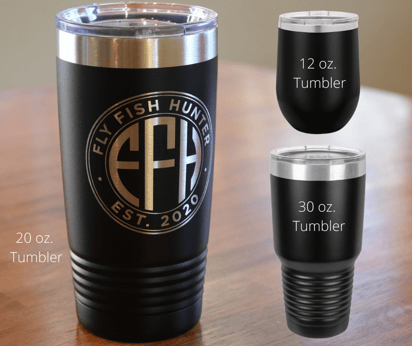 Personalized Fisher and Fishing Poles Skinny Tumbler - Laser Engraved