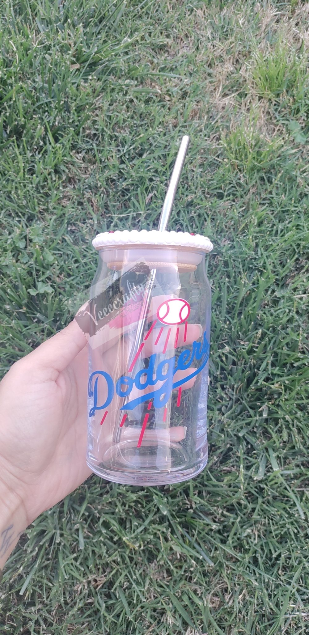 Image of Dodgers glass can 2 styles PRE-ORDER