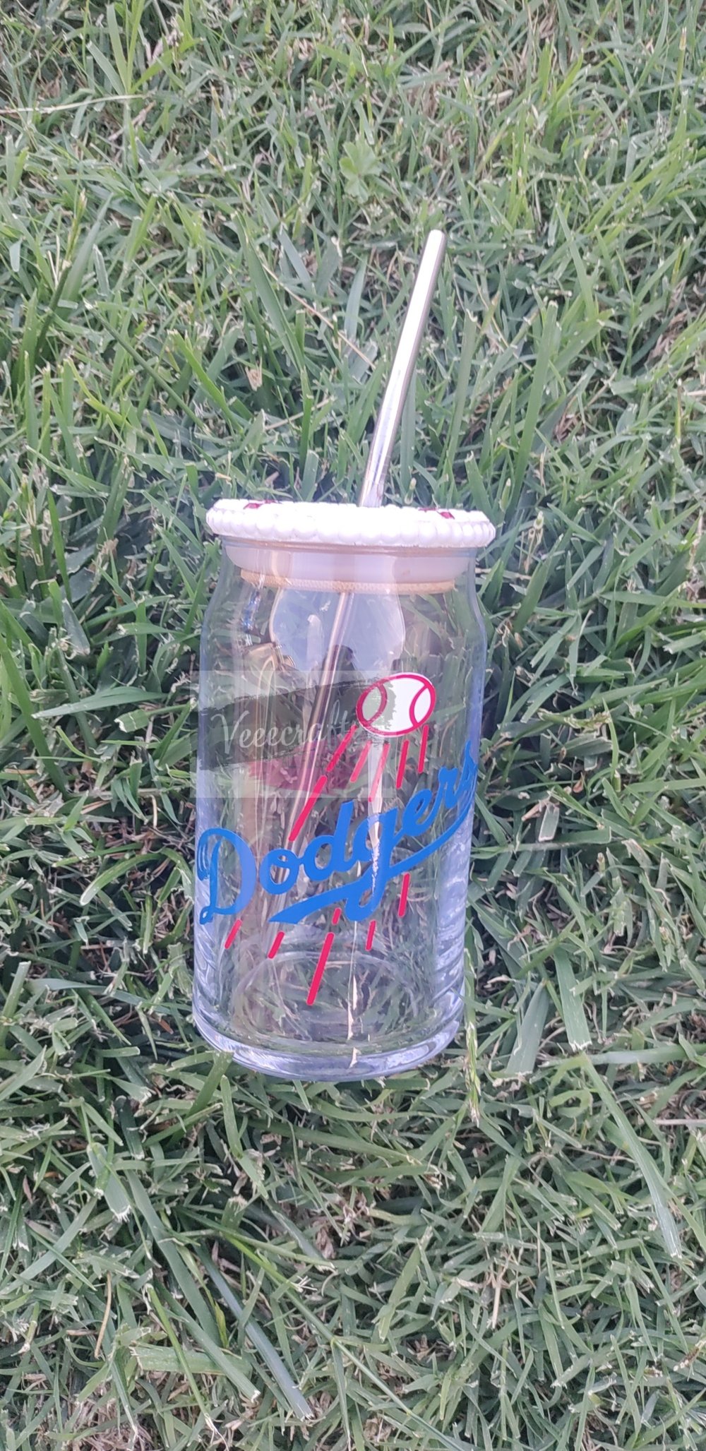 Image of Dodgers glass can 2 styles PRE-ORDER