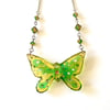 Green/Yellow Ombre Butterfly Resin Pendant