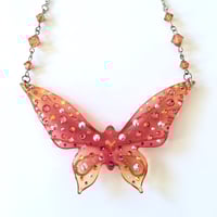 Image 1 of Astral Pink Ombre Butterfly Large Resin Pendant