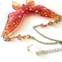 Image 2 of Astral Pink Ombre Butterfly Large Resin Pendant