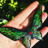 Image 4 of Poison Ivy Large Butterfly Resin Necklace