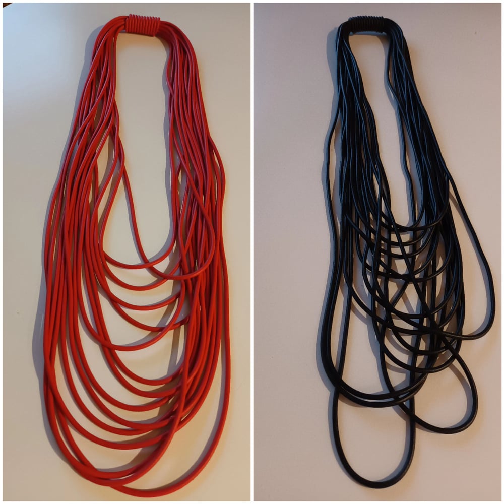 Image of rubber multi strand necklace
