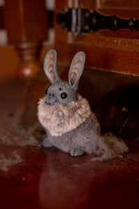 Image 1 of Dust bunny - Grey pompom style - Poseable artdoll