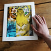 Hand Printed Collage - 'Tiger Text'