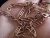 EDWARDIAN 9CT ROSE GOLD FETTER ORNATE TROMBONE CHAIN 15.5" 8.9G MARKED EVERY 