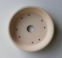 Image 5 of Round bonsai pot in a matte cream glaze. D.174mm