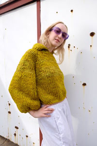 Image 3 of Neys Polo Sweater (Merino Wool shown in Lichen +more colours)