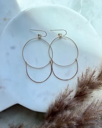 Image 1 of 14k and Rose gold filled “Hooked on you” hoops