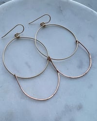 Image 2 of 14k and Rose gold filled “Hooked on you” hoops