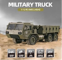 Image 1 of 1:12 50cm Remote Control 6WD Military Army Truck 20km/h FAST Off-Road Car RC Kids Toy