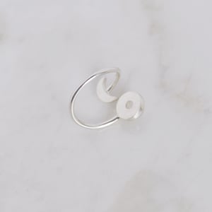 Image of 2 Shades of Moon x Rainbow Moonstone cabochon cut silver ring