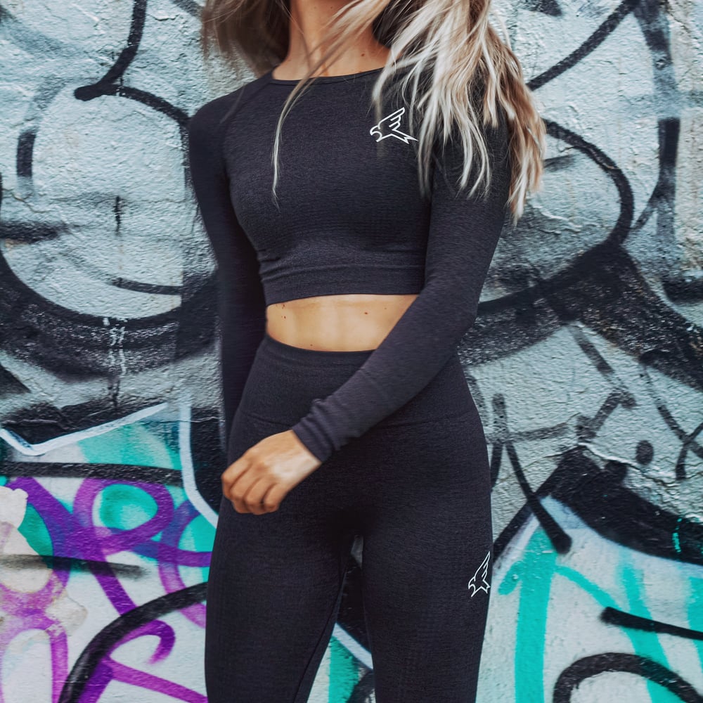 Image of Charcoal Seamless Long Sleeve Top