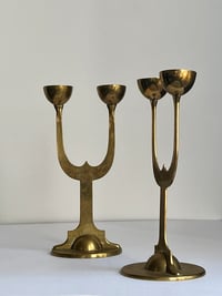 Image 1 of Pair of Brass Candleholders, Sweden