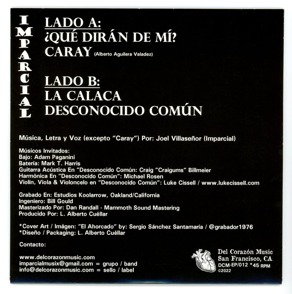Image of Imparcial (4 Song EP Picture Disc!) - "Desconocido Común" **w/download card