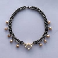 Image 1 of Vertebrae Pearl Drop Necklace
