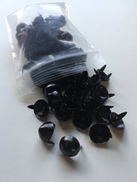 Image 1 of Set of 100 Black 1/2 inch Conical Cone Studs
