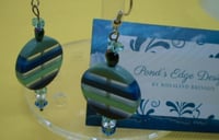 Image 2 of Blue Lucite Disc Earrings