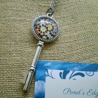 Image 1 of Swirly Tile Key Necklace