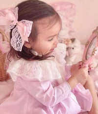Image 2 of Rose Garden Pink Lace Rosebud Bow