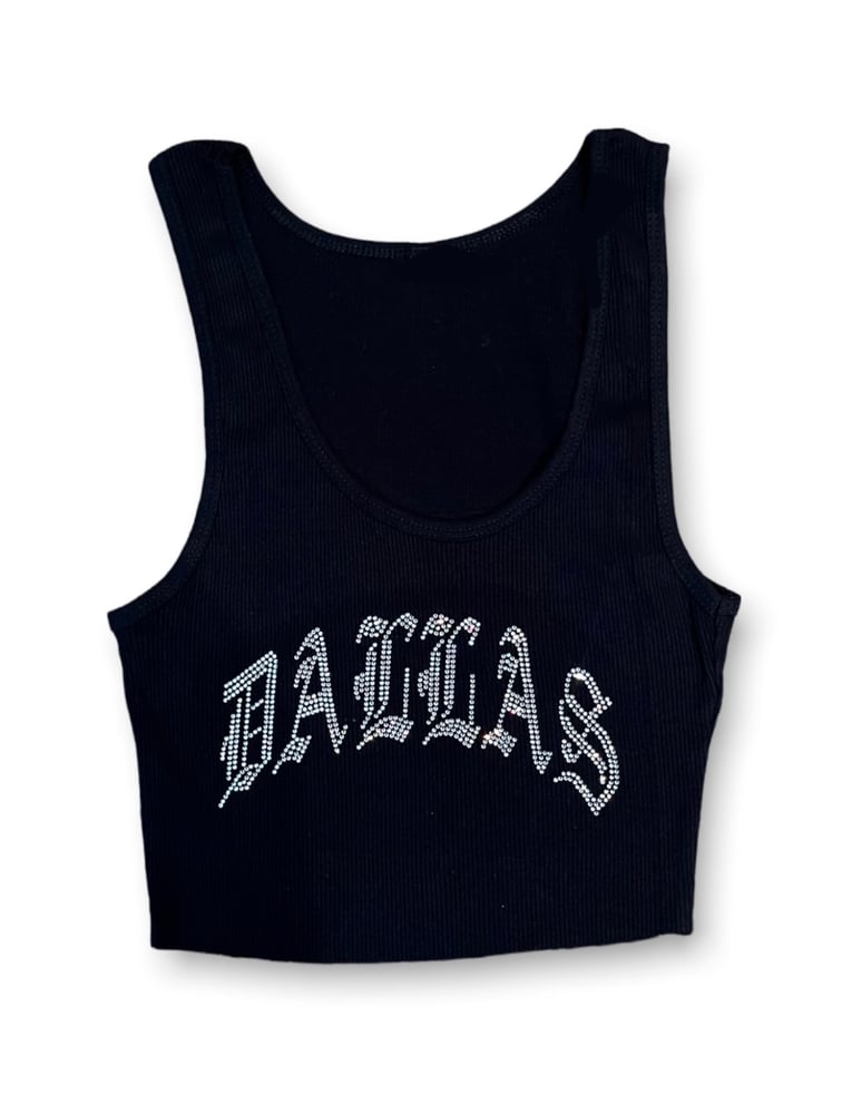 Image of DALLAS CRYSTAL TANK TOP (BLK/CLEAR)