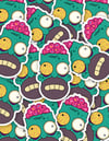 Zombie Homer Simpson with brain for sprinkles - The Simpsons sticker