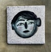 Lionel - handmade tile with underglaze illustration