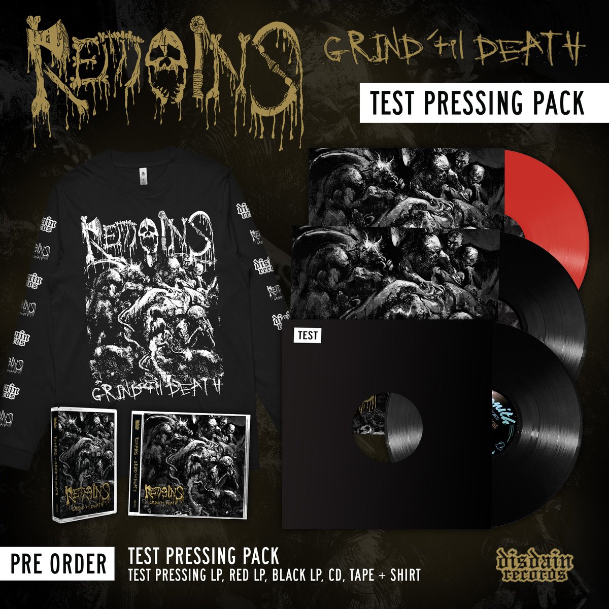 Image of Remains Grind Til Death "Test Pressing Pack" 1 Only