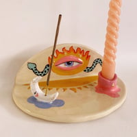 Image 1 of Ceramic Spiritual Altar with Incense Holder and Candle holder. 