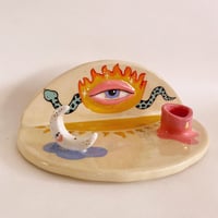 Image 4 of Ceramic Spiritual Altar with Incense Holder and Candle holder. 