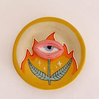 Image 5 of Ceramic Trinket Plate / Incense Holder - All Seeing Eye - Flame