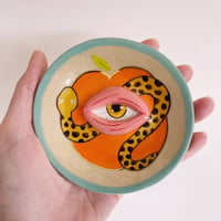 Image 2 of Ceramic Trinket Plate - All Seeing Eye - Snake and Peach