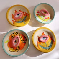 Image 4 of Ceramic Trinket Plate - All Seeing Eye - Snake and Peach